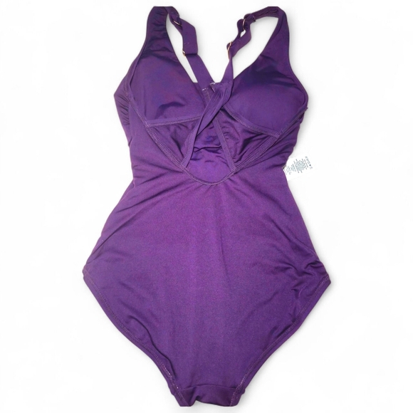 Lands' End Purple One-Piece Swimsuit Size Small - Picture 2 of 8